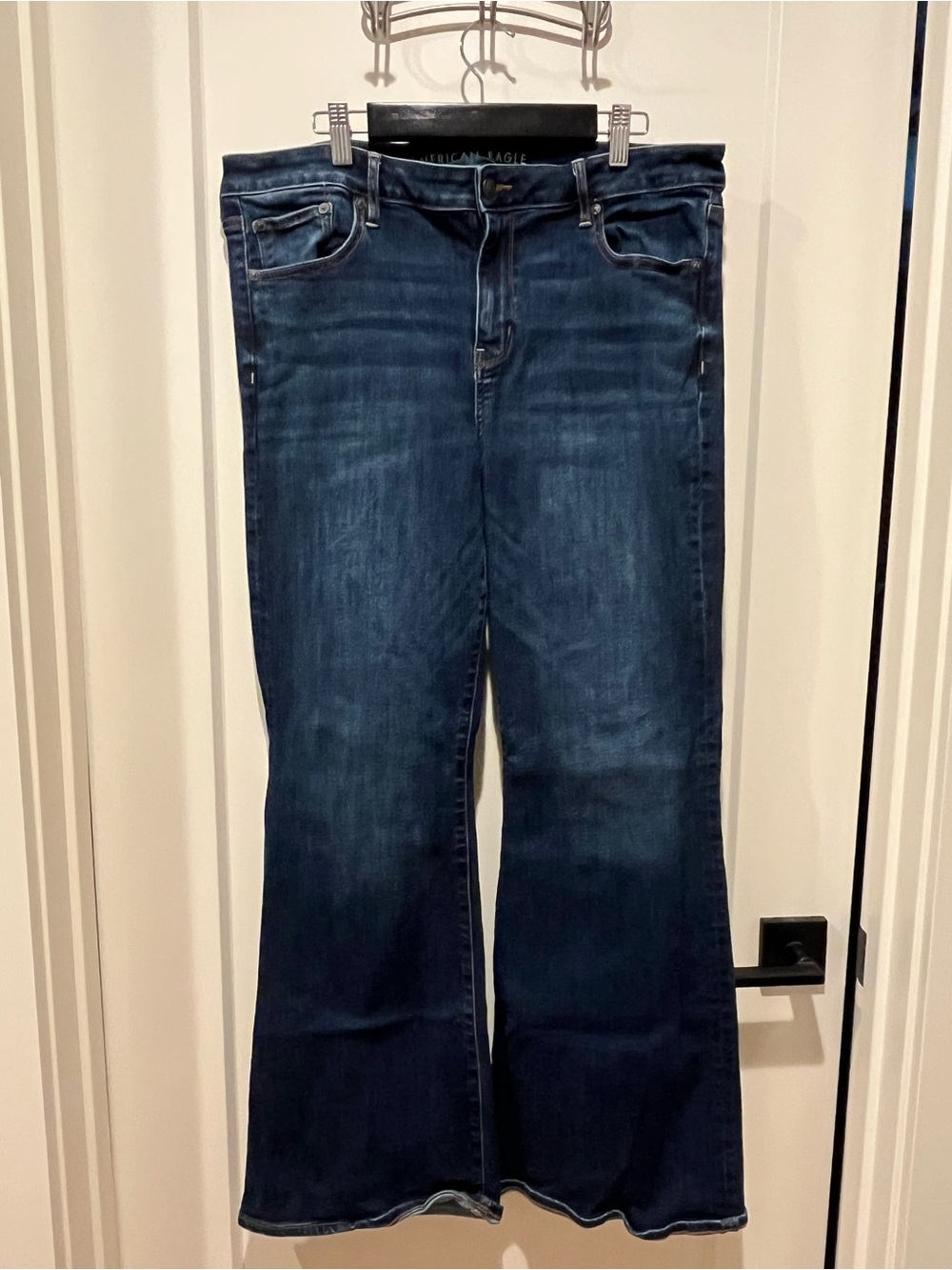American Eagle Outfitters Women's Dark Blue Wide Leg Jeans